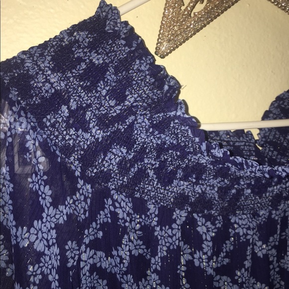 MICHAEL KORS navy BLUE sparkly long sleeve DRESS - Picture 6 of 8